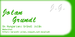 jolan grundl business card