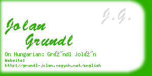 jolan grundl business card